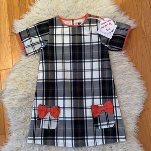 Duffield Lane Girls Gracie Dress in Plaid front Pockets 4 years